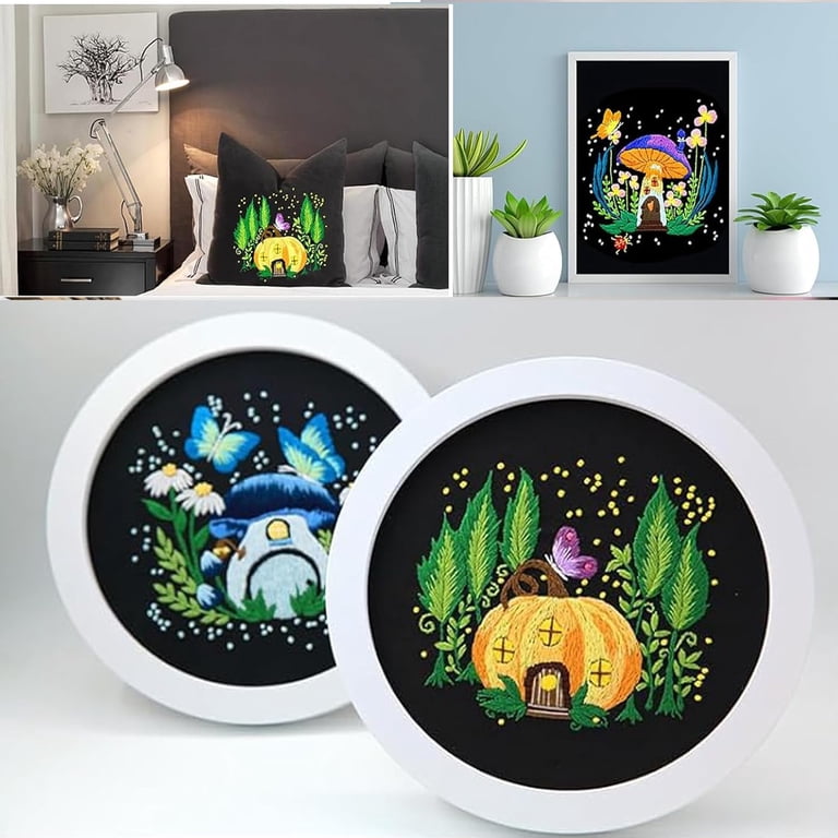 VETPW Embroidery Kit for Beginners, Mushroom House Set photo 6
