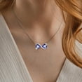 thumbnail image 4 of Juwaliy Infinity Heart Butterfly Necklace December Birthstone Tanzanite Blue Pendant Women Jewelry Daughter Grandma Wife Christmas Birthday Gifts, 4 of 10