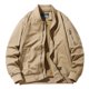 thumbnail image 1 of Blusa y camisa de manga larga con cuello alto para hombre, estilo casual, de cuero sólido, con bolsillos y cuello alto, chaqueta de motociclista, blusa de algodón para hombre, 1 of 3