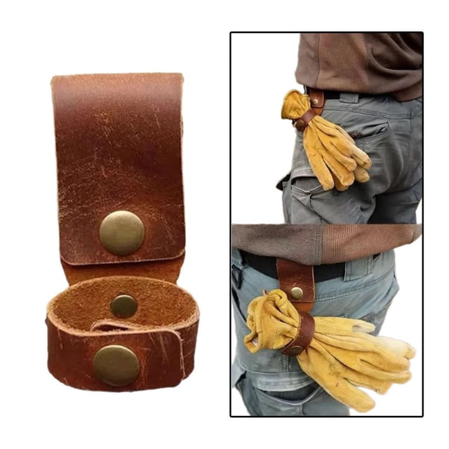 Soporte para guantes de cuero PU, guantes de trabajo con hebilla segura, herramienta para colgar en la cintura, guantes multifuncionales, soporte de