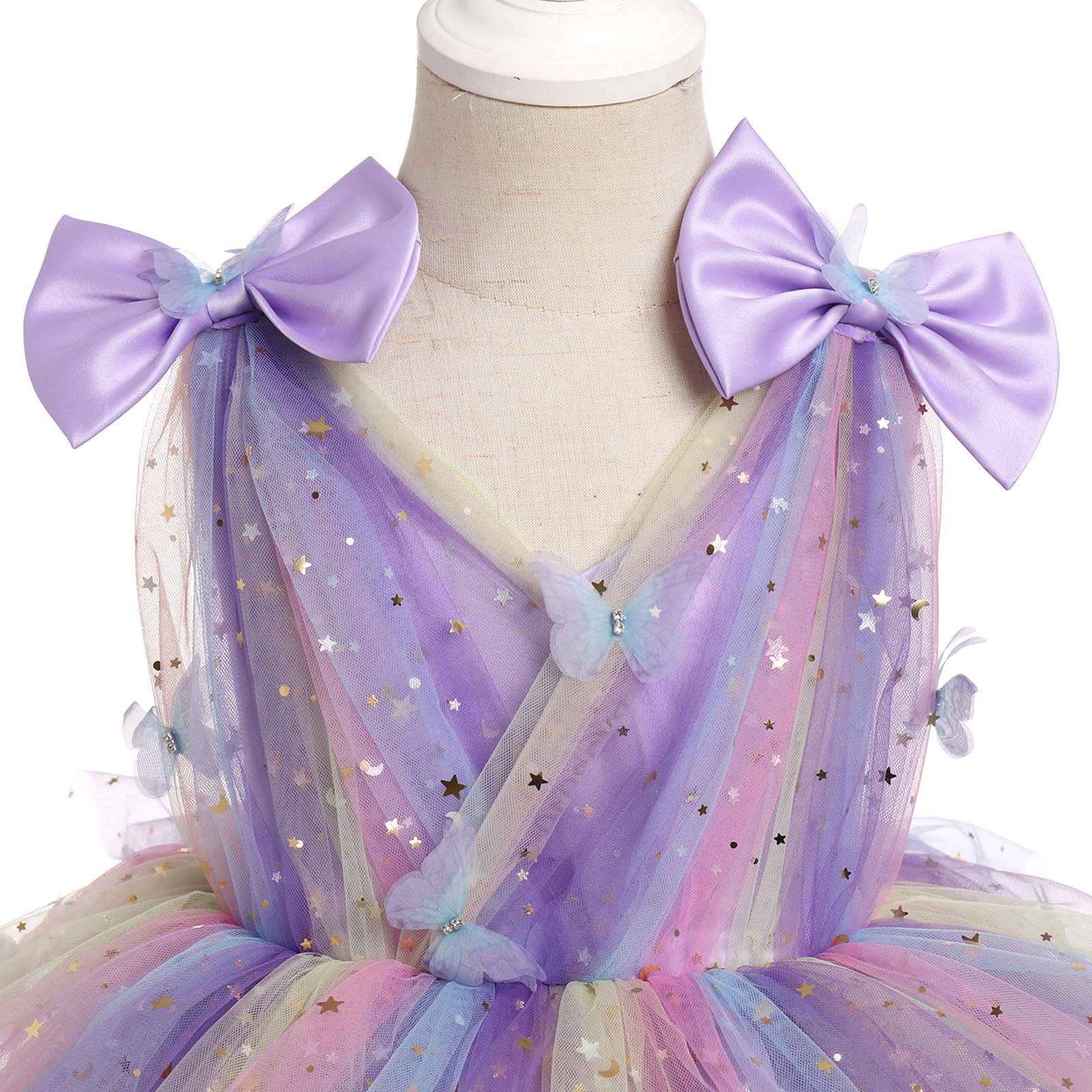 IDOPIP Toddler Baby Girls Butterfly Birthday Dress 3D Butterfly Wedding ...