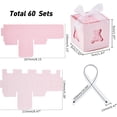 thumbnail image 4 of 60 cajas de dulces para baby shower, cajas plegables con forma de osito, caja de regalo de papel rosa con cinta, ideal para fiestas de cumpleaños., 4 of 6