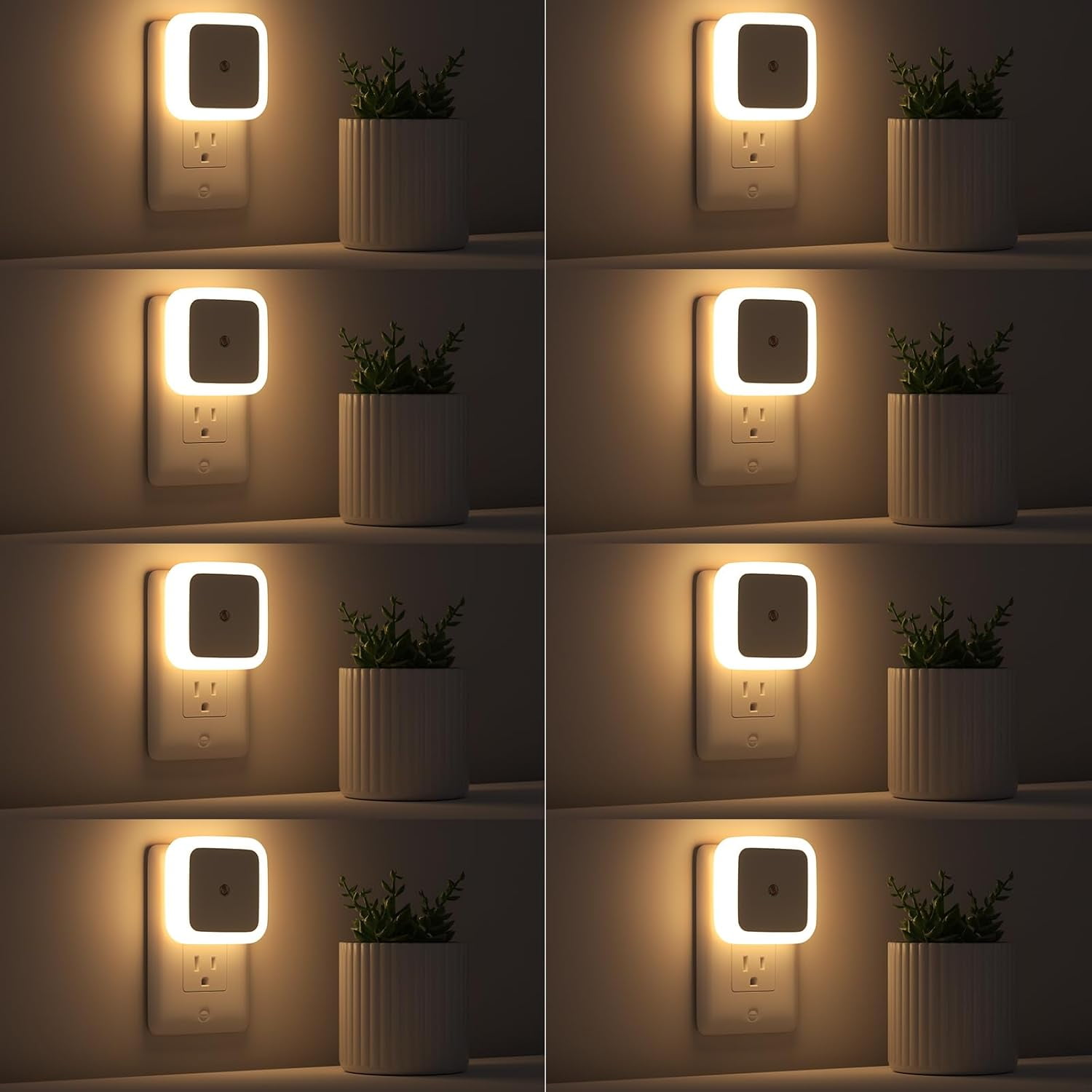RGHJAR-Night Light, Night Lights Plug into Wall 8-Pack, Nightlight Plug in Night Light, Dusk to Dawn Night Lamp Led (Warm White)
