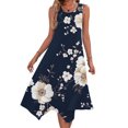 thumbnail image 3 of Irregular Hem Floral Printed Sundress for Women Casual Lightweight Summer Beach Dress Flowy Sleeveless A-line Dresses, 3 of 9