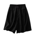 thumbnail image 2 of Rezuofi 1 Pcs Bermuda Shorts for Women Summer Dressy Casual Elastic High Waisted Wide Leg Knee Length Shorts with Pockets Clearance, 2 of 6