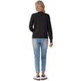 thumbnail image 5 of JWD Women Open Front Cardigan Buttons Long Sleeve Lightweight Knit Sweater Black 2XL, 5 of 6