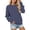 Blue, variant on Women Solid Color Crewneck Sweatshirt with Front Pocket, Hoodless Long Sleeve Loose Fit Plain Pullover Top Soft Casual Daily Basic Sweatshirt(Blue,M)