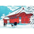 thumbnail image 2 of Takahashi, Hiroaki 32x23 Gold Ornate Wood Framed with Double Matting Museum Art Print Titled - The Red Gate of Hongo in Snow, 2 of 4