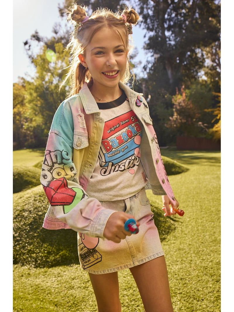 Justice Girls Ring Pop Bazooka Collab Denim Jacket, Sizes XS-XLP