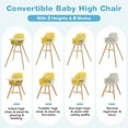 thumbnail image 5 of Babyjoy 3 in 1 Convertible Wooden High Chair Toddler Feeding Chair with Cushion Yellow, 5 of 9