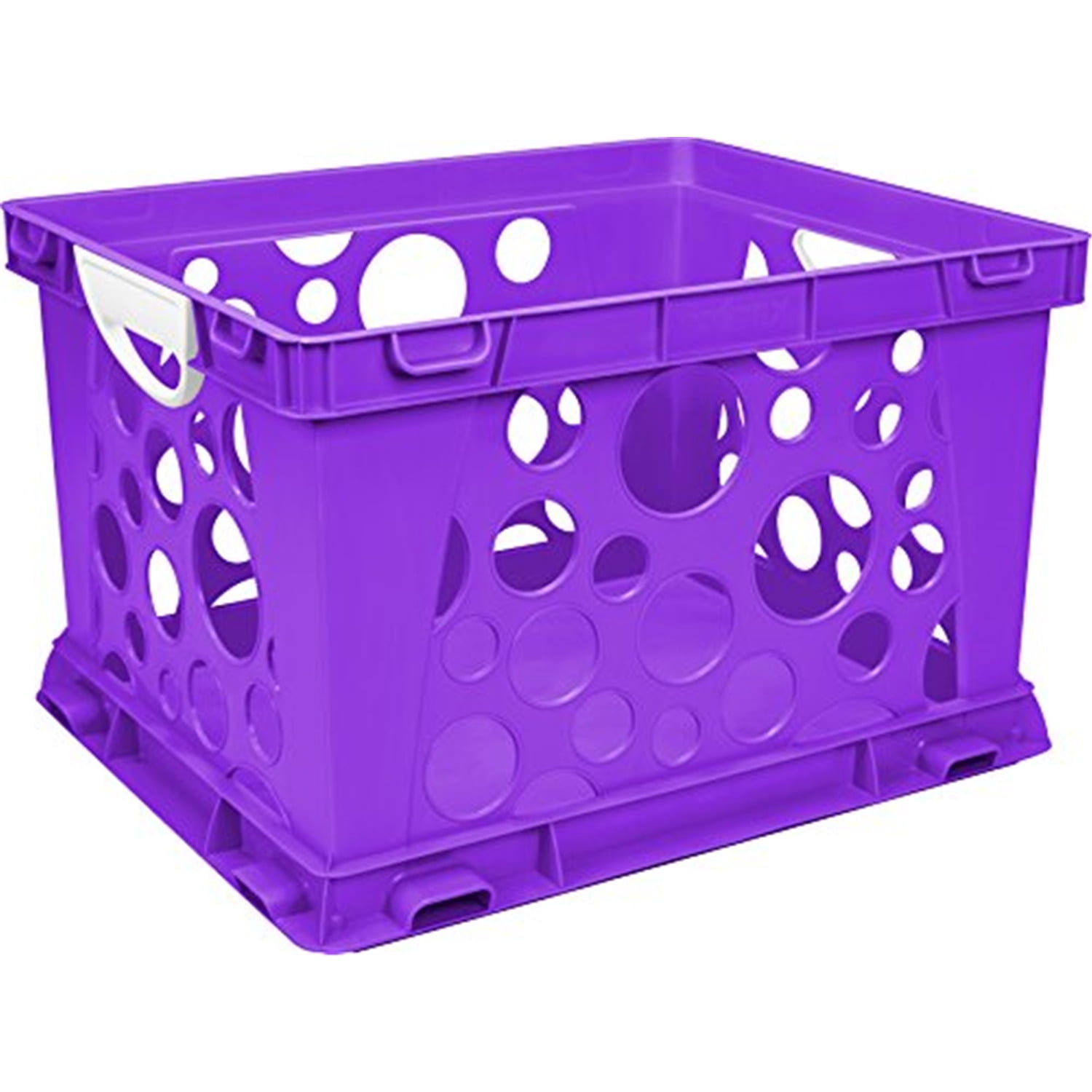 Premium File Crate with Handles, Classroom Purple,(3 units/pack