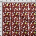 thumbnail image 3 of oneOone Cotton Flex Dark Red Fabric Floral|Rat & Cat Cartoon Sewing Fabric By The Yard Printed Diy Clothing Sewing Supplies 40 Inch Wide, 3 of 4