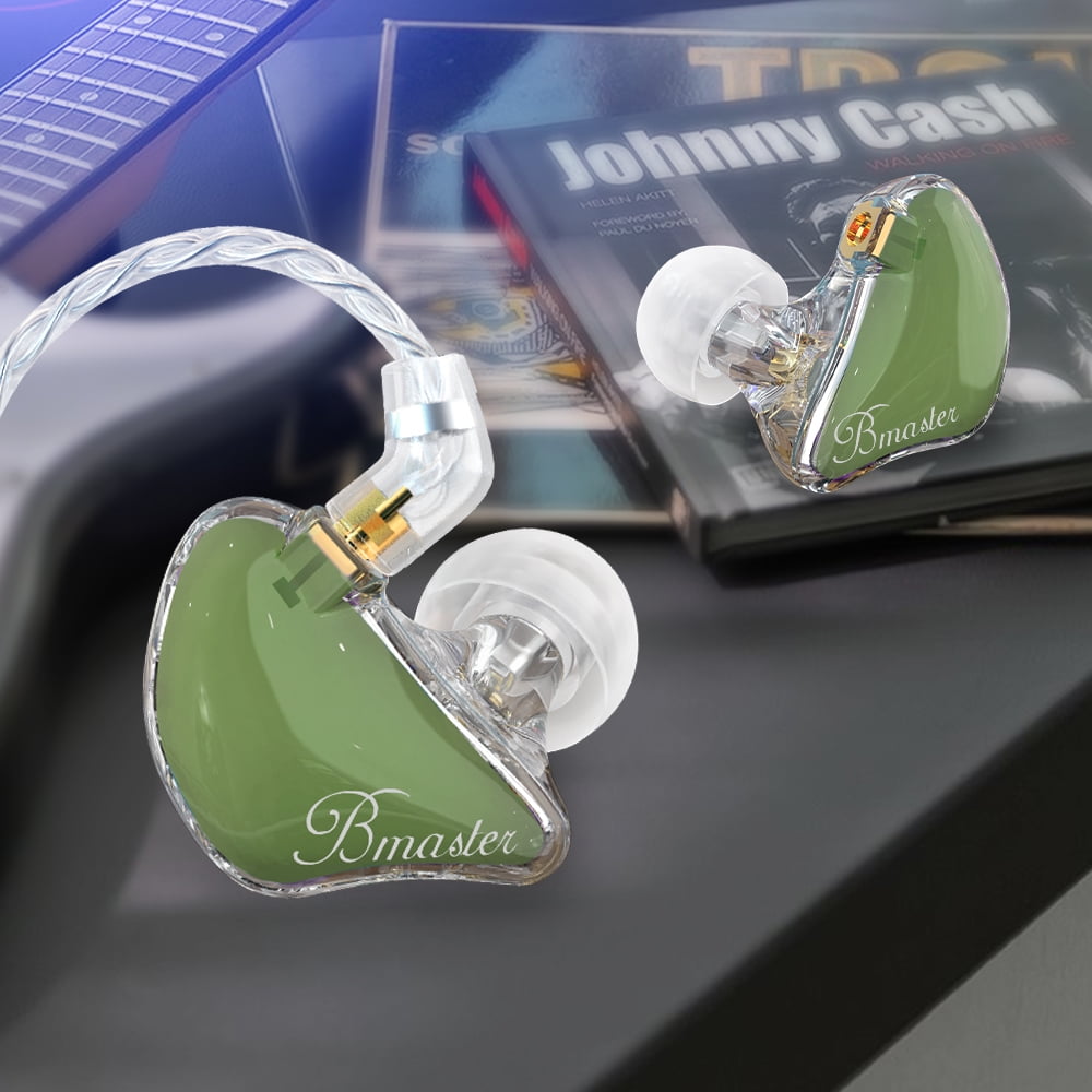 BASN Bmaster Triple Drivers in Ear Monitor Headphone with Two Detachable Cables Fit in Ear Suitable for Audio Engineer, Musician(Green)