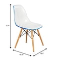 thumbnail image 5 of LeisureMod Dover Molded Side Chair Set of 2 (White Blue), 5 of 7