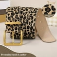 thumbnail image 4 of JASGOOD Fashion Leopard Print Belt for Women Suede Wide Belt with Gold Buckle, 4 of 8