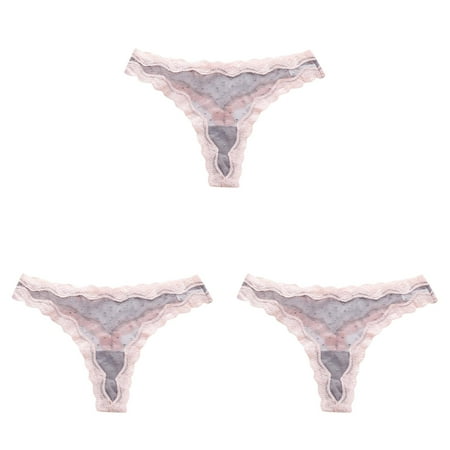 n s Briefs Plus Size Sheer Mesh Paneling Contrast Womens Silk Bikini Panties Color Wavy Edge Plus Womens Underwear Bikini Lace Size Panties Ruffled ceangrtro Grey (3Packs) Grey (3Packs)