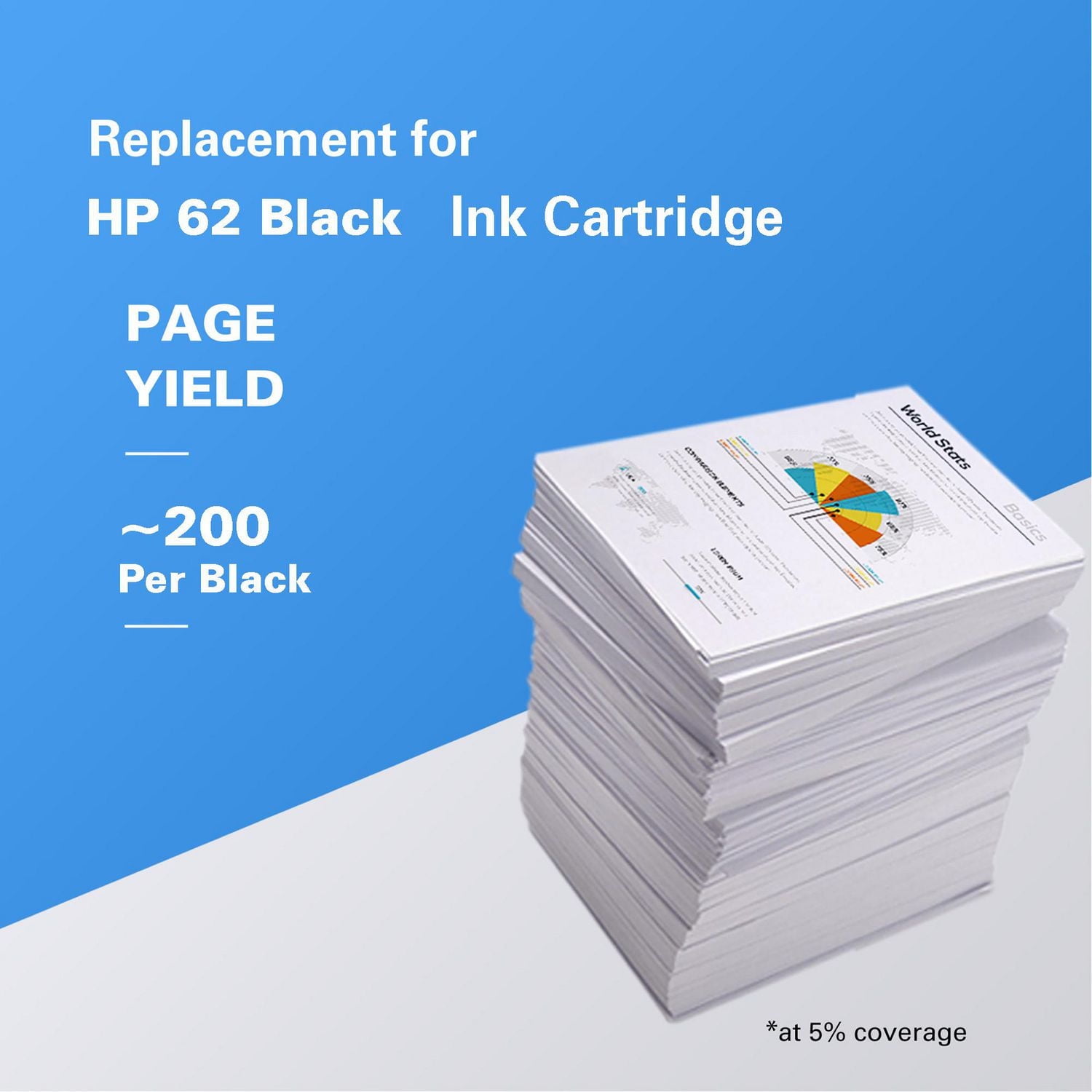 onn. Remanufactured HP 62 Black Ink Cartridge, (360229722)