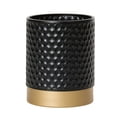 thumbnail image 2 of Honeycomb Metal Waste Basket With Gold Base - Black - 10"H x 8"W, 2 of 4