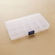 thumbnail image 1 of Caja pequeña de plástico transparente de 15 rejillas extraíble para almacenar y clasificar joyas, medicamentos, agujas cosméticas y artículos de pesca, 1 of 6