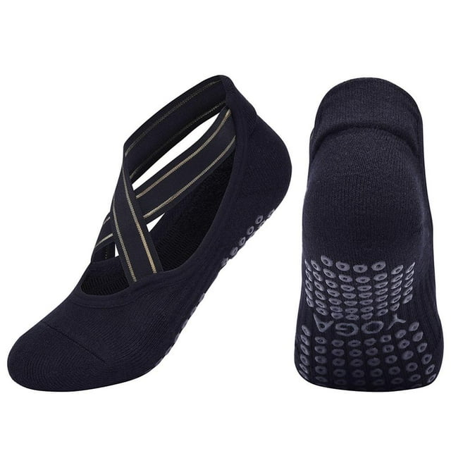 Calcetines de yoga con empuñaduras para mujer Calcetines de yoga antideslizantes para ballet de pilates YUNYI BRAND Deportes