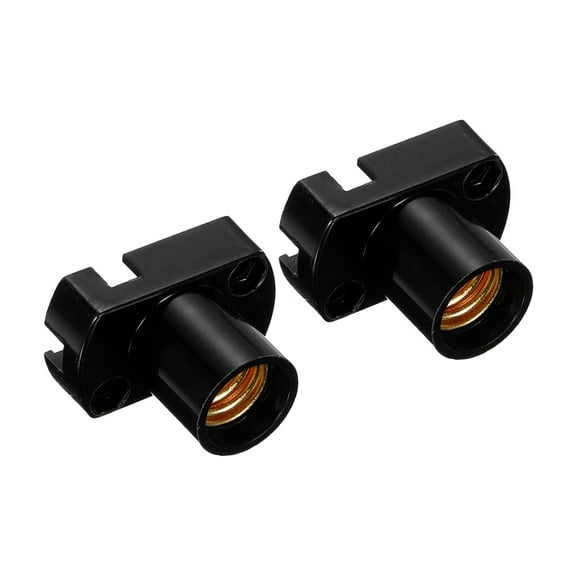 Uxcell Screw In E12 Mini Bulb Holder Beads Lamp Bases Socket Lighting DIY Accessories Black 2 Pack