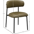 thumbnail image 6 of Meridian Furniture Lupita Olive Vegan Leather Dining Chair (Set of 2), 6 of 12