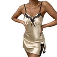 thumbnail image 2 of Mytrendy Women Sexy Satin Silk Bowknot Side Slit Sleepwear Slip Lingerie Dress, 2 of 3
