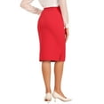 thumbnail image 3 of INSPIRE CHIC Women's Pencil Skirt High Waist Split Hem Invisible Zipper Work Skirt M Red, 3 of 5