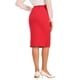 thumbnail image 3 of Falda Lápiz de Mujer Inspire Chic de Cintura Alta con Abertura y Cierre Invisible, Falda de Trabajo XS Roja, 3 of 5
