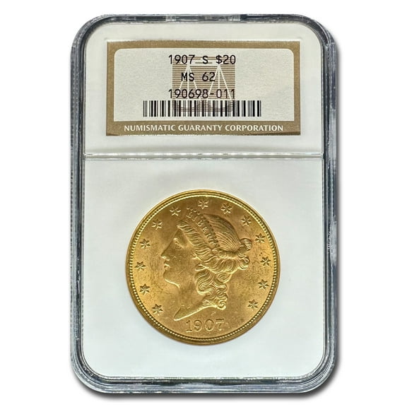 1907-S $20 Liberty Gold Double Eagle MS-62 NGC