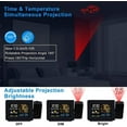 thumbnail image 5 of Projection Alarm Clock with Weather Station, Atomic Digital Alarm Clock with Projection on Ceiling,Indoor Outdoor Temperature Humidity Monitor Gauge,for Home Bedroom, 5 of 8