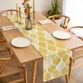 thumbnail image 3 of Yellow Geometric Table Runner - 70 Inch Long, Kitchen Dining Table Runner Dresser Scarves, Morocco Modern Abstract Plaid Art Farmhouse Decor for Coffee Tables Wedding Party Banquet, 3 of 8