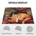 thumbnail image 3 of Yiaed Sleeping Cat Flowers Print Highly Absorbent Microfiber Kitchen Counter Mat, Dish Drying Pad for Dishes, Utensils, Pots and Pans, Large 18" x 24", 3 of 7