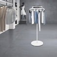 thumbnail image 3 of White 360° Rotatable Round Clothing Rack Floor Standing Clothes Hanging Rack Garment Display, 3 of 13