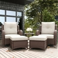 thumbnail image 2 of LayinSun 5 Pieces Outdoor Patio Furniture Set, Rattan Wicker Swivel Rocker Chairs Sets with Ottomans, Swivel Glider Chairs, and Coffee Table, 2 of 8