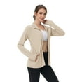 thumbnail image 4 of WTOBBY Women's Lightweight UPF 50+ Hooded Sun Protection Jacket - Long Sleeve Cooling Ice Silk Shirt with Zipper & Pockets for Hiking and Summer Outdoor ,Beige L, 4 of 5