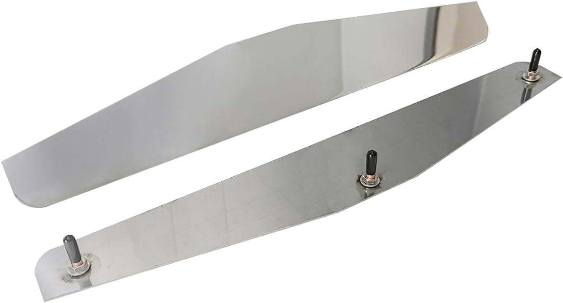 Universal 24" x 4" Semi Trucks Mud Flap Weights Louvered Stainless Steel Mirror Finish w/Hardware, 2 Pack