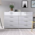 thumbnail image 6 of Levan Home Engineered Wood 8 Drawer Double Dresser in Oak/White High Gloss, 6 of 17