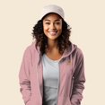 thumbnail image 4 of Dalix Pizza Embroidered Fleece Zip Washed Hoodie Cold Fall Winter Women in Dusty Rose L Large, 4 of 5