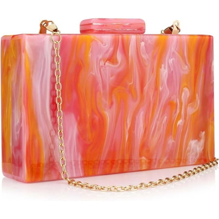 CHUNTIAN Gets Acrylic Evening Bag Unique Square Bag Cocktail Wedding Party for Women Dress Purse Evening Clutch