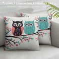 thumbnail image 3 of COMIO  Throw Pillow Cover Owl Animal Cute Owls On Branch Tree Love Heart Abstract Art Flowers Leaves Big Eyes Wild Decor Lumbar Pillow Case Cushion for Sofa Couch Bed Queen, 3 of 5
