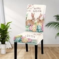 thumbnail image 4 of Easter Chair Covers Set of 2, Stretchable Dining Chair Slipcovers with Bunny and Egg Patterns, Washable Polyester Decorative Covers for Holiday Party Home Decor, Standard, 4 of 6