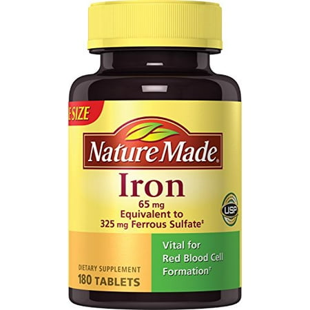 Nature Made Iron 65 mg. (from Ferrous Sulfate) Tablets 180 Ct - Walmart.com