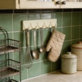 thumbnail image 6 of No-Drill Kitchen Hooks for Hanging Utensils, 7 Slot Wall Mount Organizer, Space Saving Beige Storage for Small Kitchens, 6 of 6
