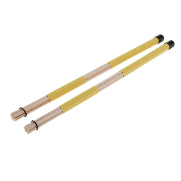 Professional Wooden Drumsticks Brushes Drum Sticks Rod for Drummer Yellow