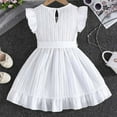 thumbnail image 5 of Huowey Kids Girls Summer Dress Casual Floral Sleeveless Crew Neck Ruffled Waistband Beach Dress For Toddlers Age 3-7 Lightweight Comfortable Play Outfits Fashionable Dailywear, 6-7 Years, 5 of 9