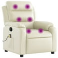 thumbnail image 1 of vidaXL Fauteuil Inclinable de Massage en Similicuir Crème, 1 of 5