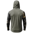 thumbnail image 4 of Men's UPF 50+ Sun Hoodie Long Sleeve Hooded Fishing Shirt Digital Camo Sleeve Pullover Cooling Ice Silk Breathable Quick-Dry Moisture Wicking 4-Way Stretch for Commute Fishing Hiking Gray L, 4 of 5
