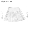 thumbnail image 2 of Unique Bargains 2 Yards 6 Inch Faux Leather Fringe Trim Tassel Fringe for Sewing, White, 2 of 6