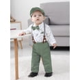 thumbnail image 6 of WESIDOM Baby Boy Clothes 0-18M Newborn Infant Gentleman Outfit, Shirt+Bowtie+Beret+Suspender Pant Baby boy Suit Clothing Set, 6 of 6